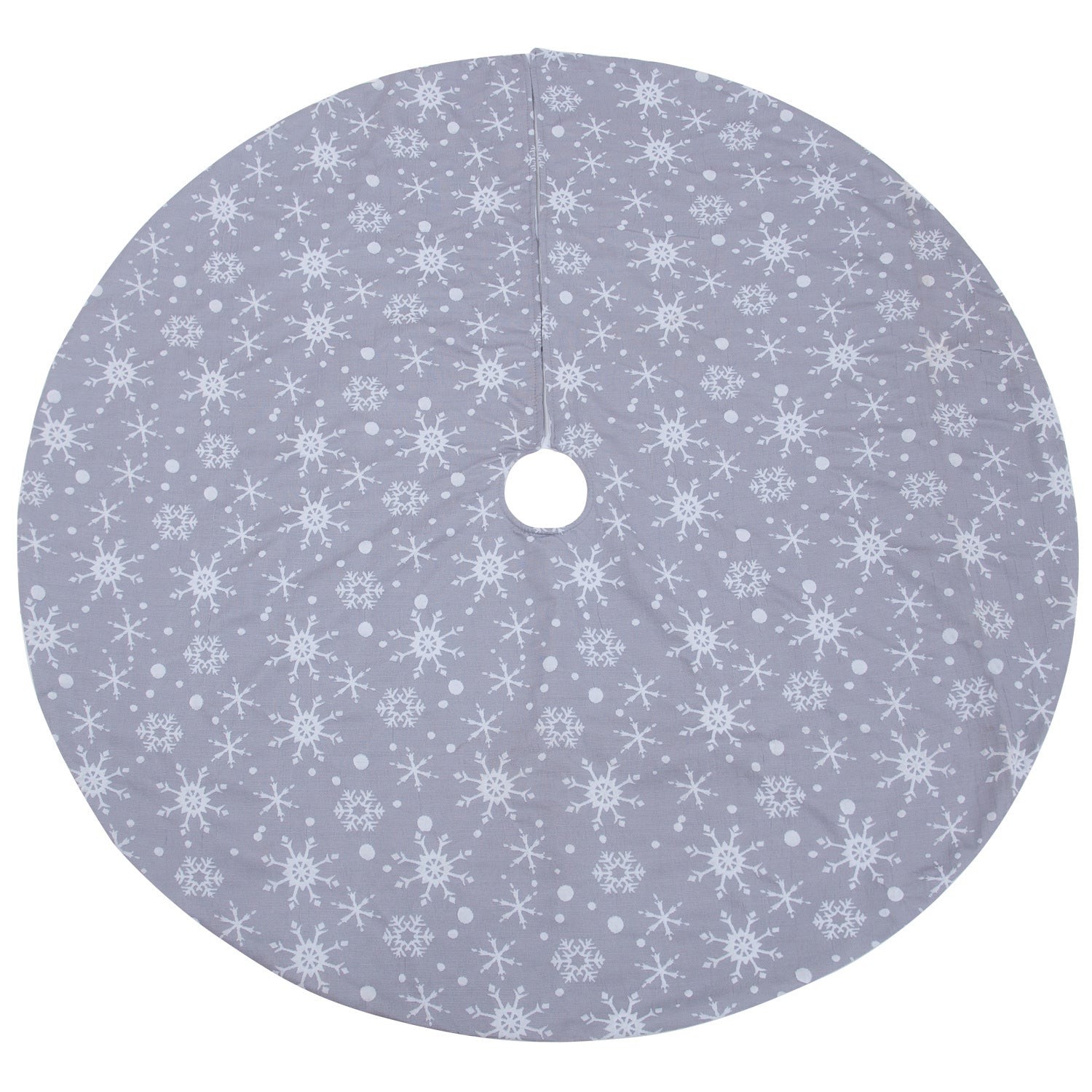 Gray background white snowflake tree skirt costume props 0