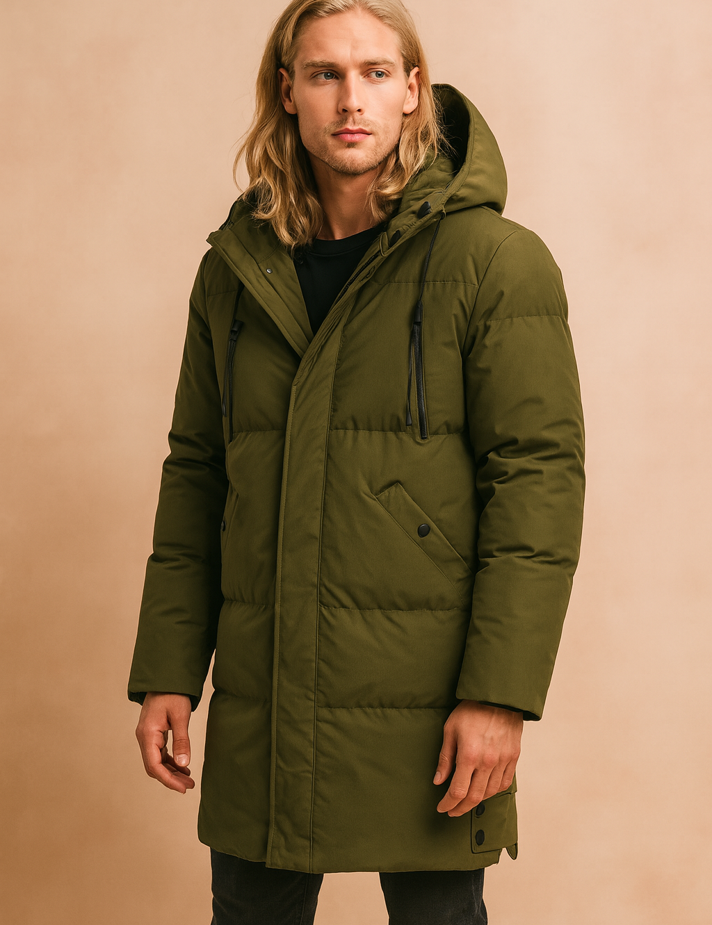 Grzegorz | Men's Winter Quilted Parka Jacket with Hood 2