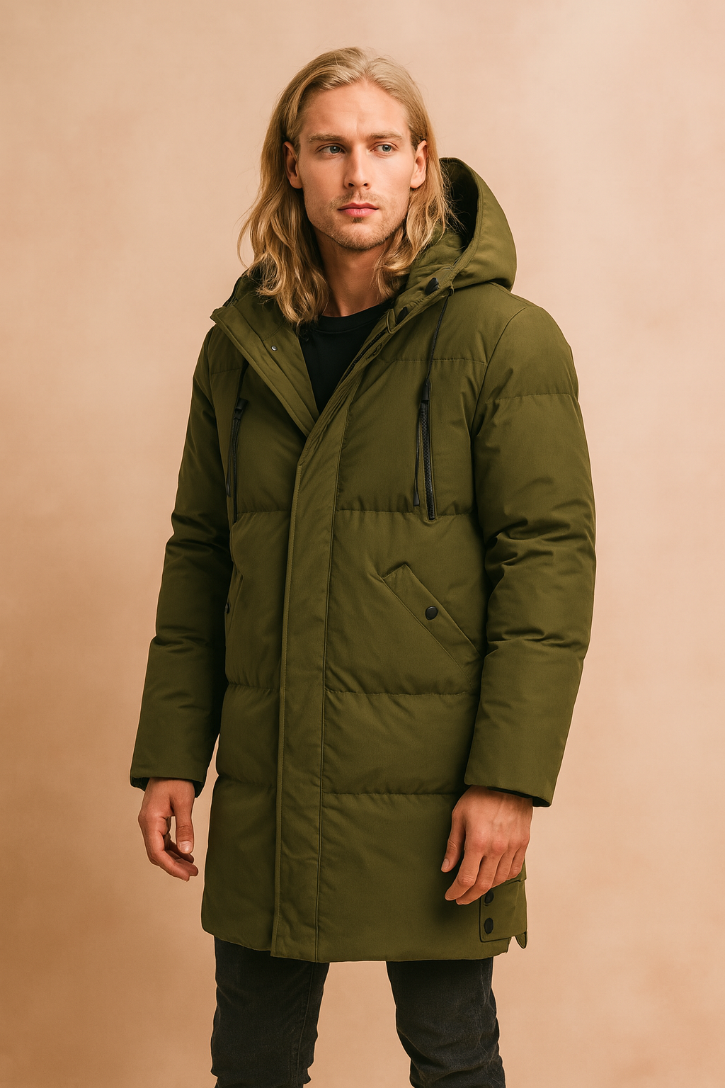 Grzegorz | Men's Winter Quilted Parka Jacket with Hood 2