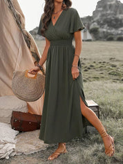 HEATHER | Elegant V-neck long boho dress 1