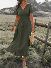 HEATHER | Elegant V-neck long boho dress 4