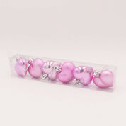 Heart-shaped Christmas tree baubles set 7