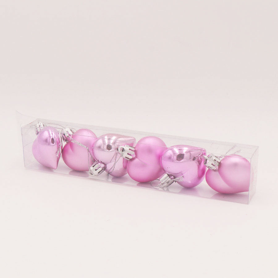 Heart-shaped Christmas tree baubles set 7