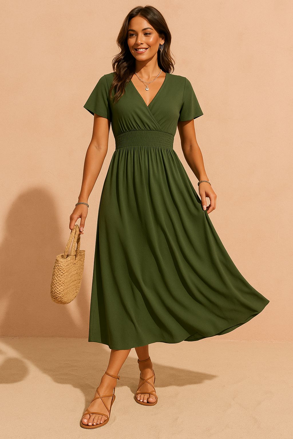 Heather | Long Boho Dress with V-Neck 1