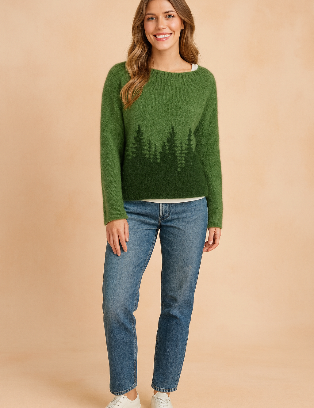 Helena | Sweater with a forest motif 0