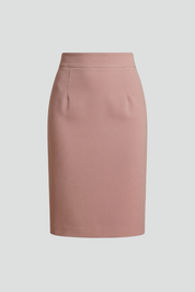 High Waist Midi Skirt with Back Slit for Women - Elegant and Fitted Design 1