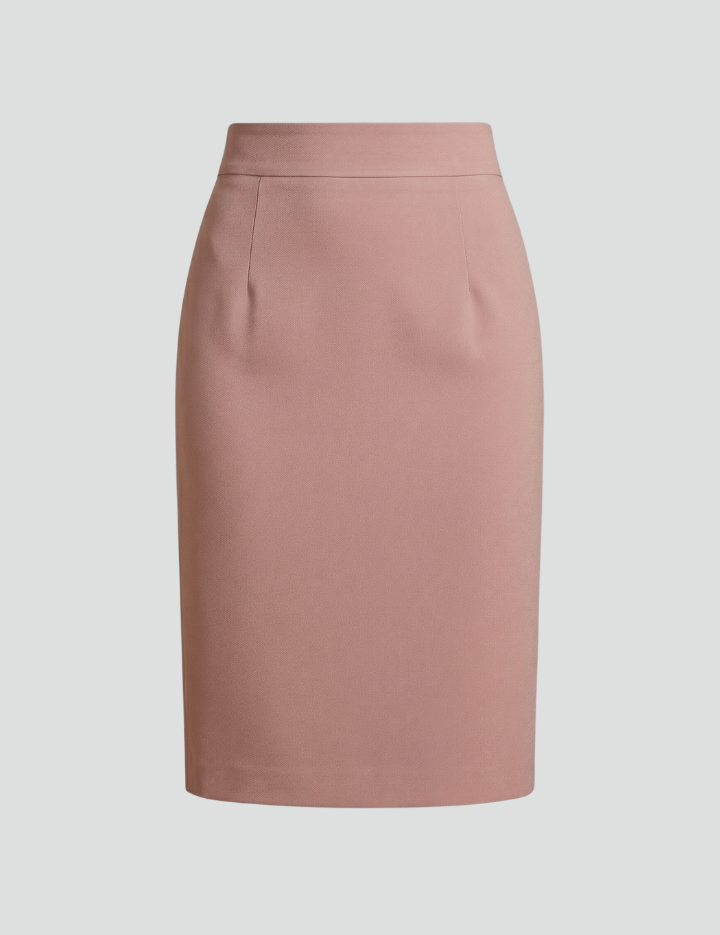 High Waist Midi Skirt with Back Slit for Women - Elegant and Fitted Design 1