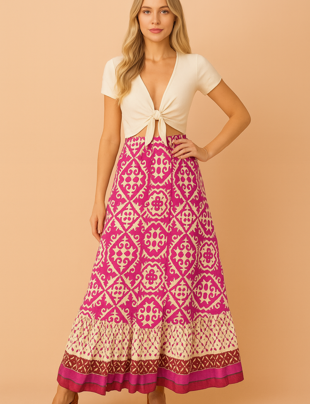 Izzy | Long Summer Skirt in Retro Boho Style 3