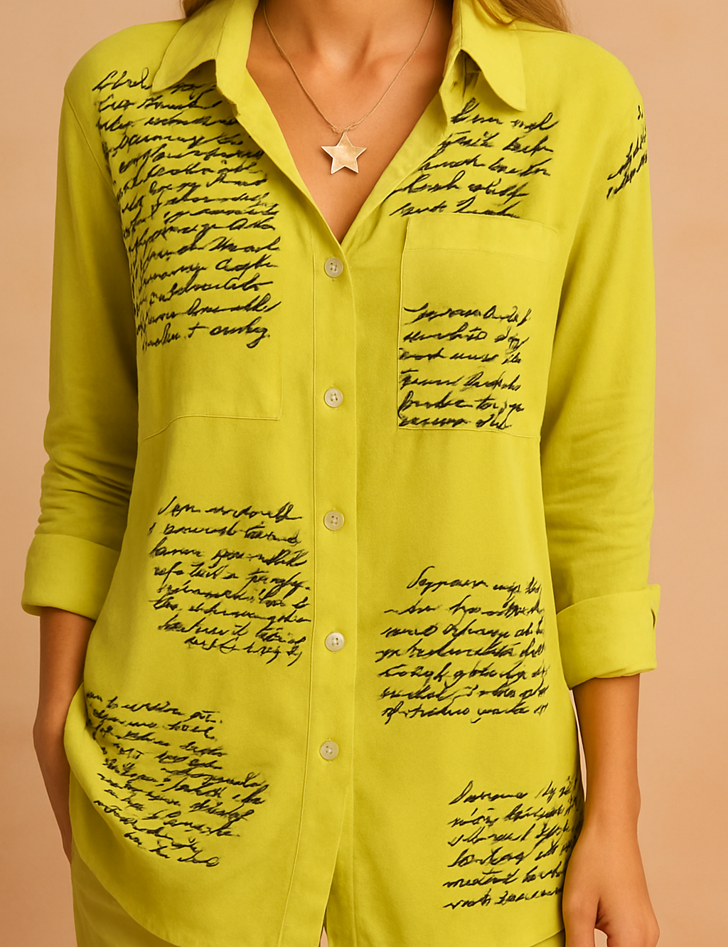 JENA | Shirt blouse with a script print 1