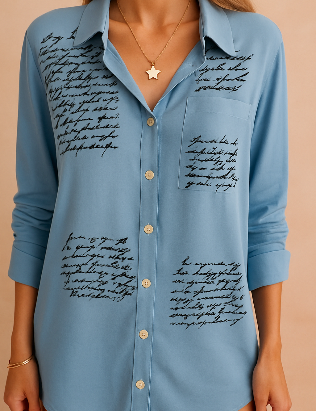 JENA | Shirt blouse with a script print 2