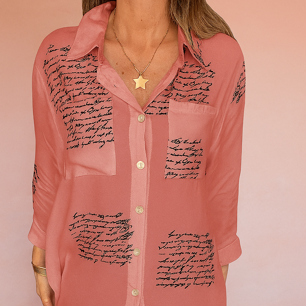 JENA | Shirt blouse with a script print 3