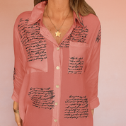 JENA | Shirt blouse with a script print 3