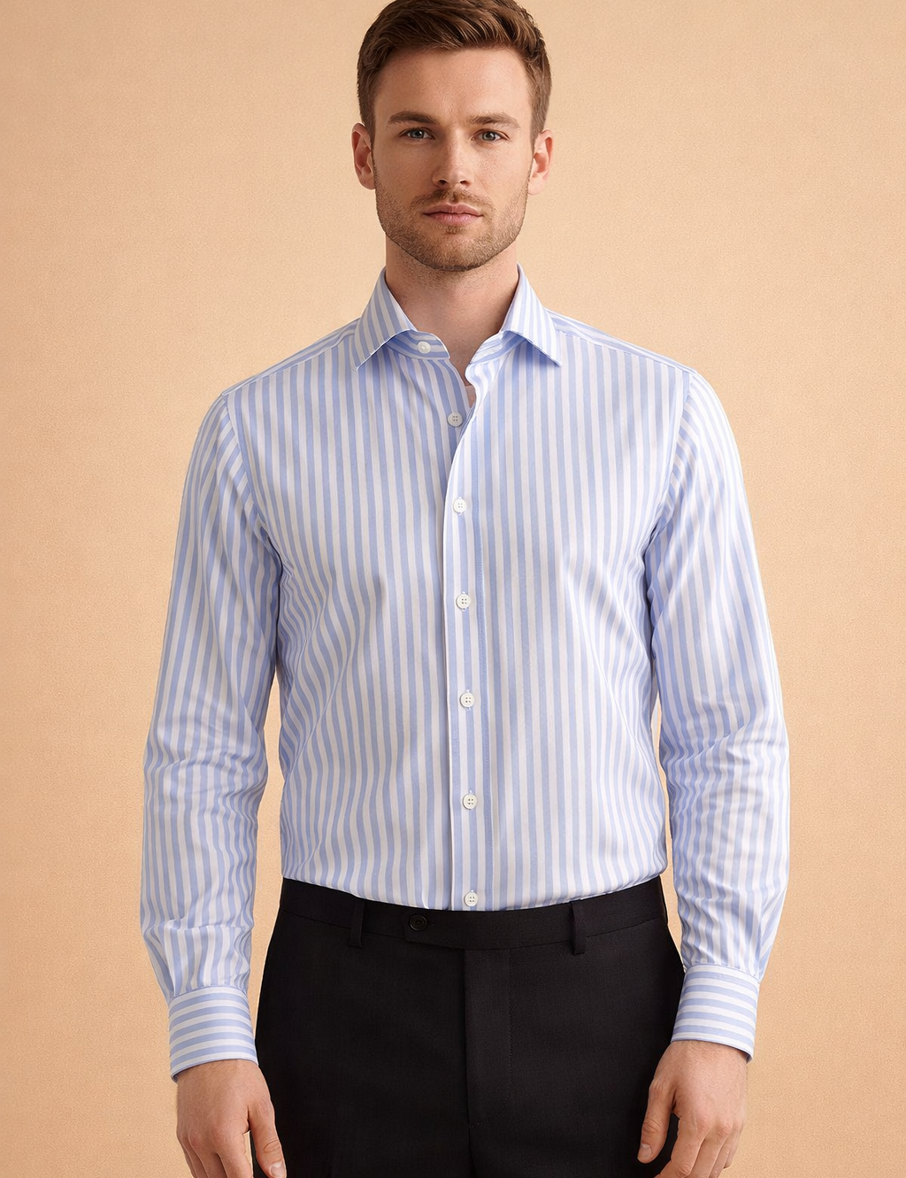 Jared | Modern men's fitted top with vertical stripes 1