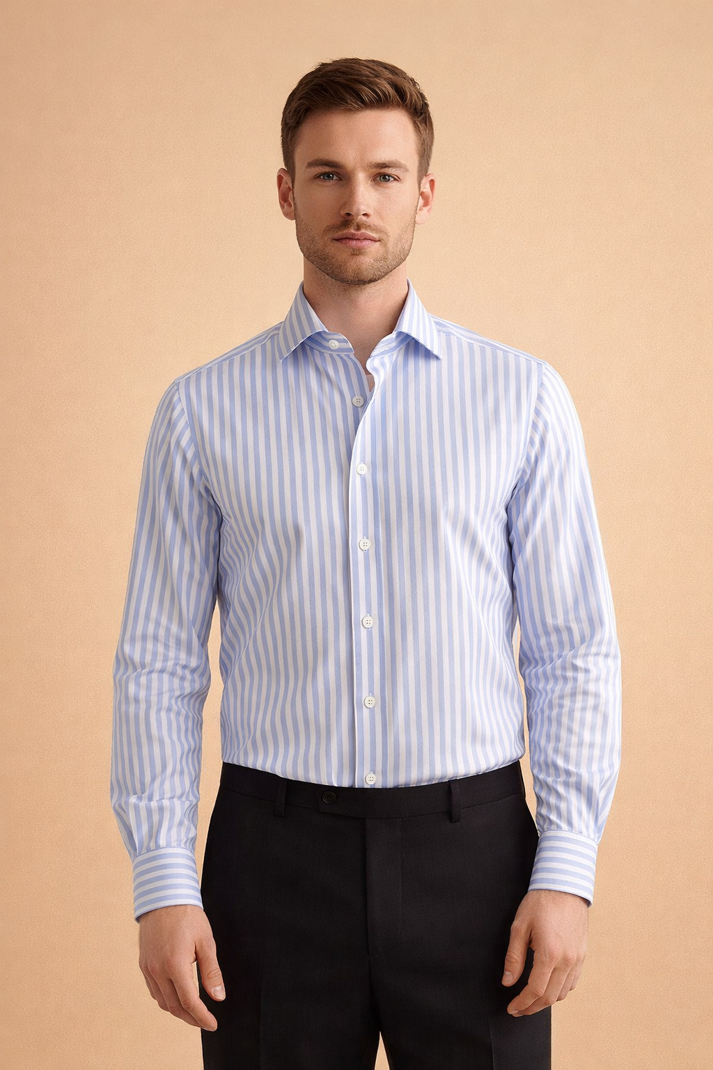 Jared | Modern men's fitted top with vertical stripes 1