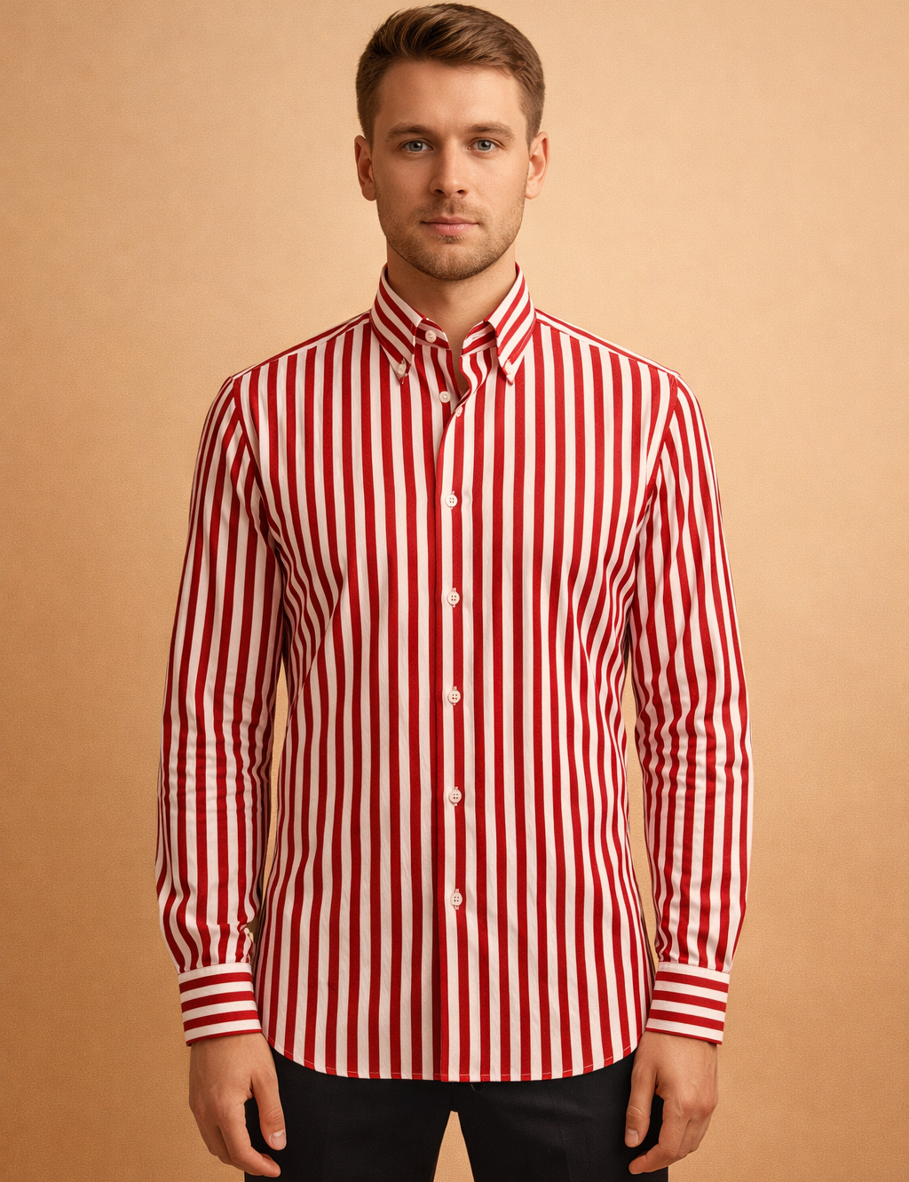 Jared | Modern men's fitted top with vertical stripes 4