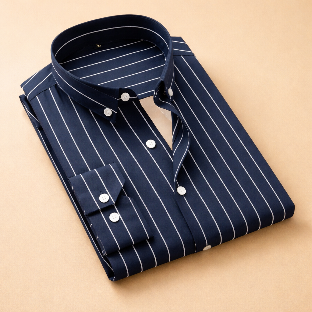 Jared | Modern men's fitted top with vertical stripes 7
