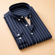 Jared | Modern men's fitted top with vertical stripes 7