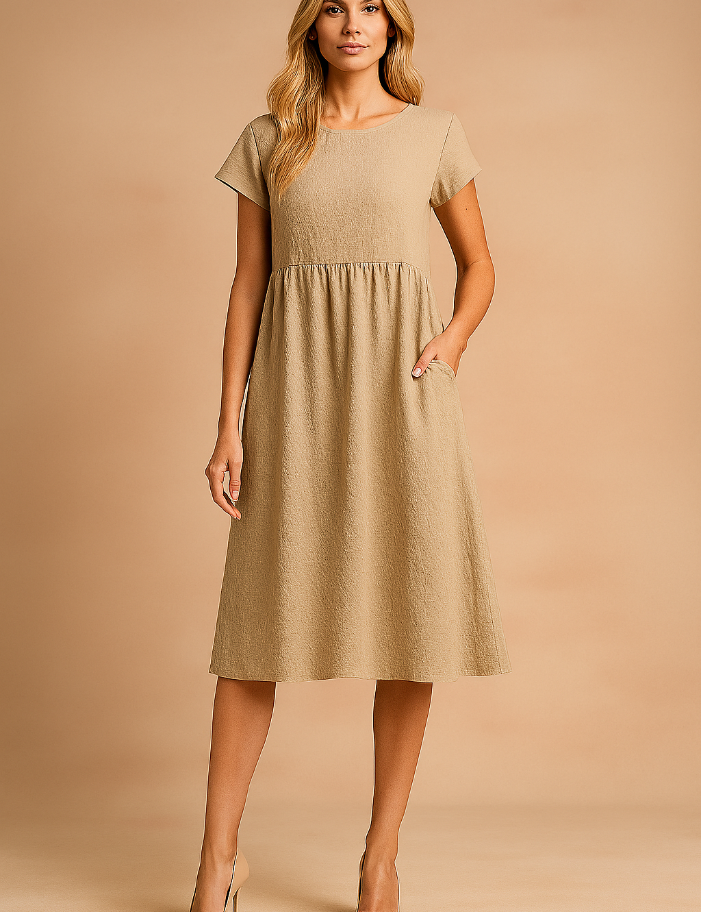 Judy | Airy Midi Basic Summer Dress 0