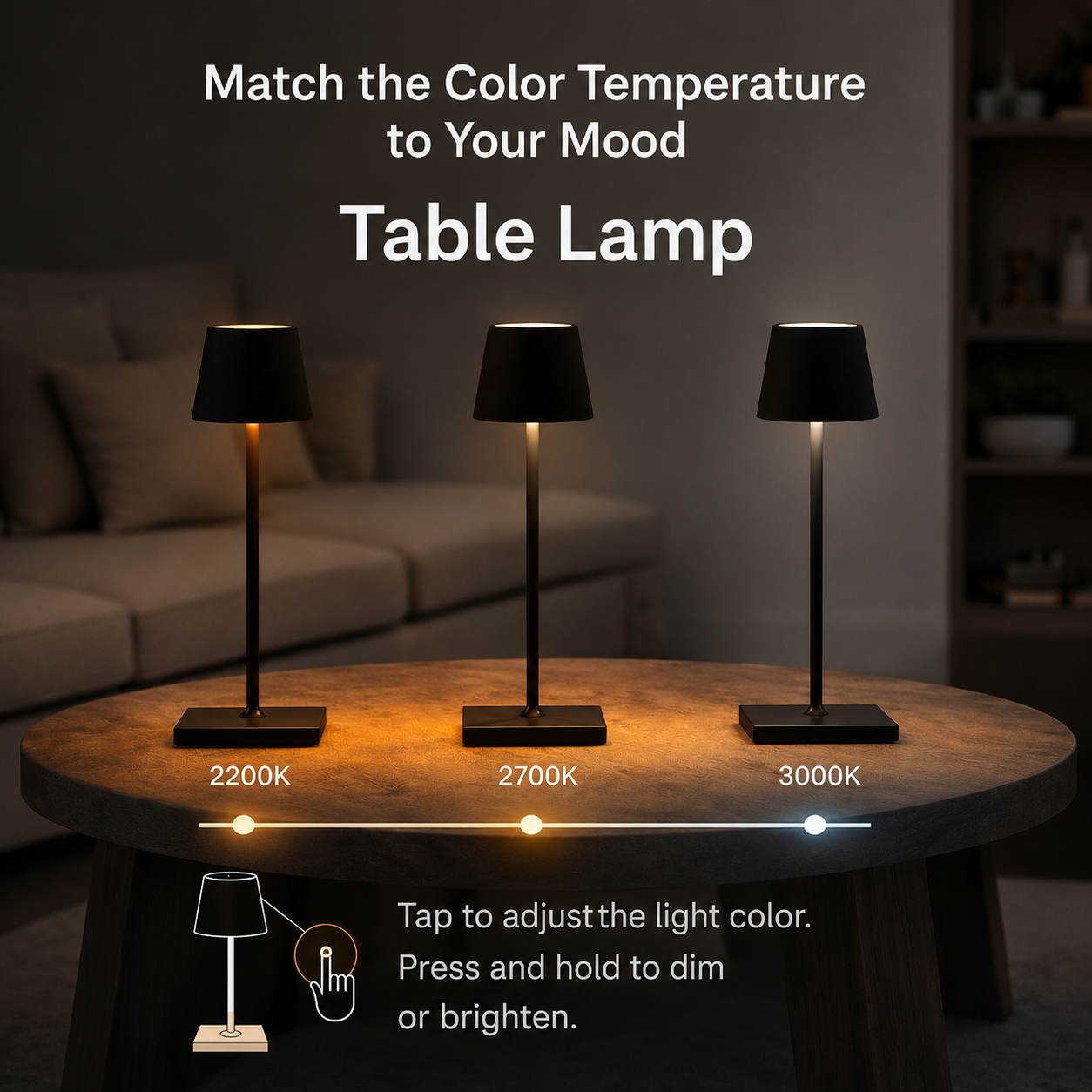 Kabellose Tischlampe | Dimmbar mit Touch | LED-Akkulampe | BrightNomad 1