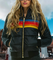 Karina | Fashionable retro winter jacket for women with a striped pattern 0