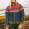 Karina | Fashionable retro winter jacket for women with a striped pattern 1