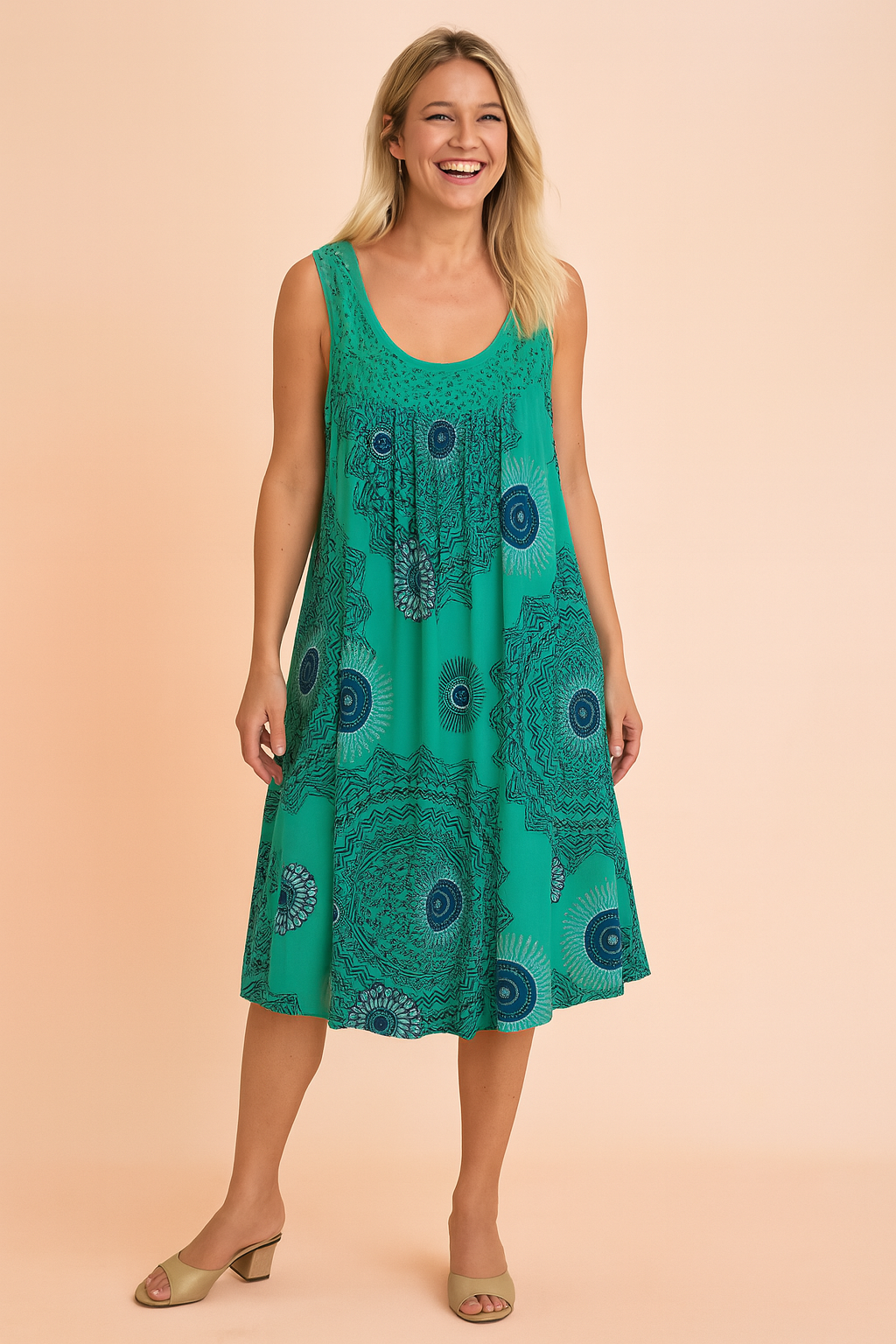 Katarzyna | Airy Dress with Openwork Top 6