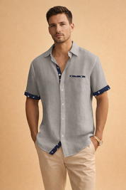 Krzysztof | Men's short-sleeved T-shirt with contrasting details 0