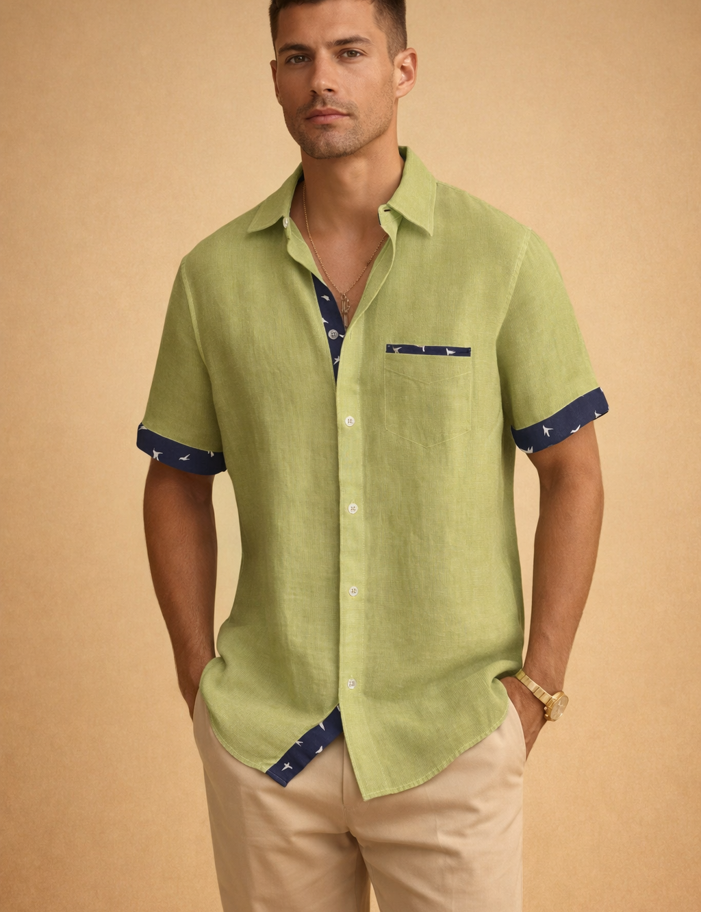 Krzysztof | Men's short-sleeved T-shirt with contrasting details 4