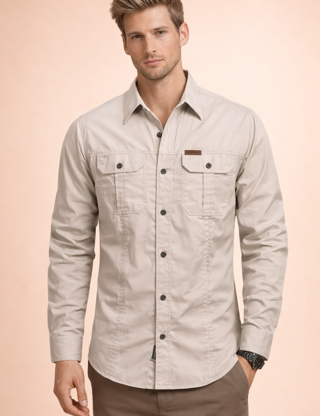Kyle | Structured men's button-up top for everyday wear 2