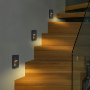 LED Motion Sensor Stair Light, Energy-Efficient Indoor Step Lighting in Gold, Black, White, and Silver 1