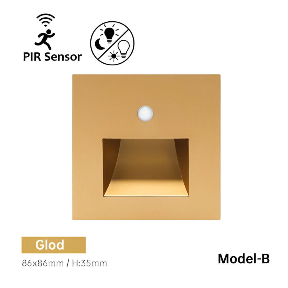 LED Motion Sensor Stair Light, Energy-Efficient Indoor Step Lighting in Gold, Black, White, and Silver 11