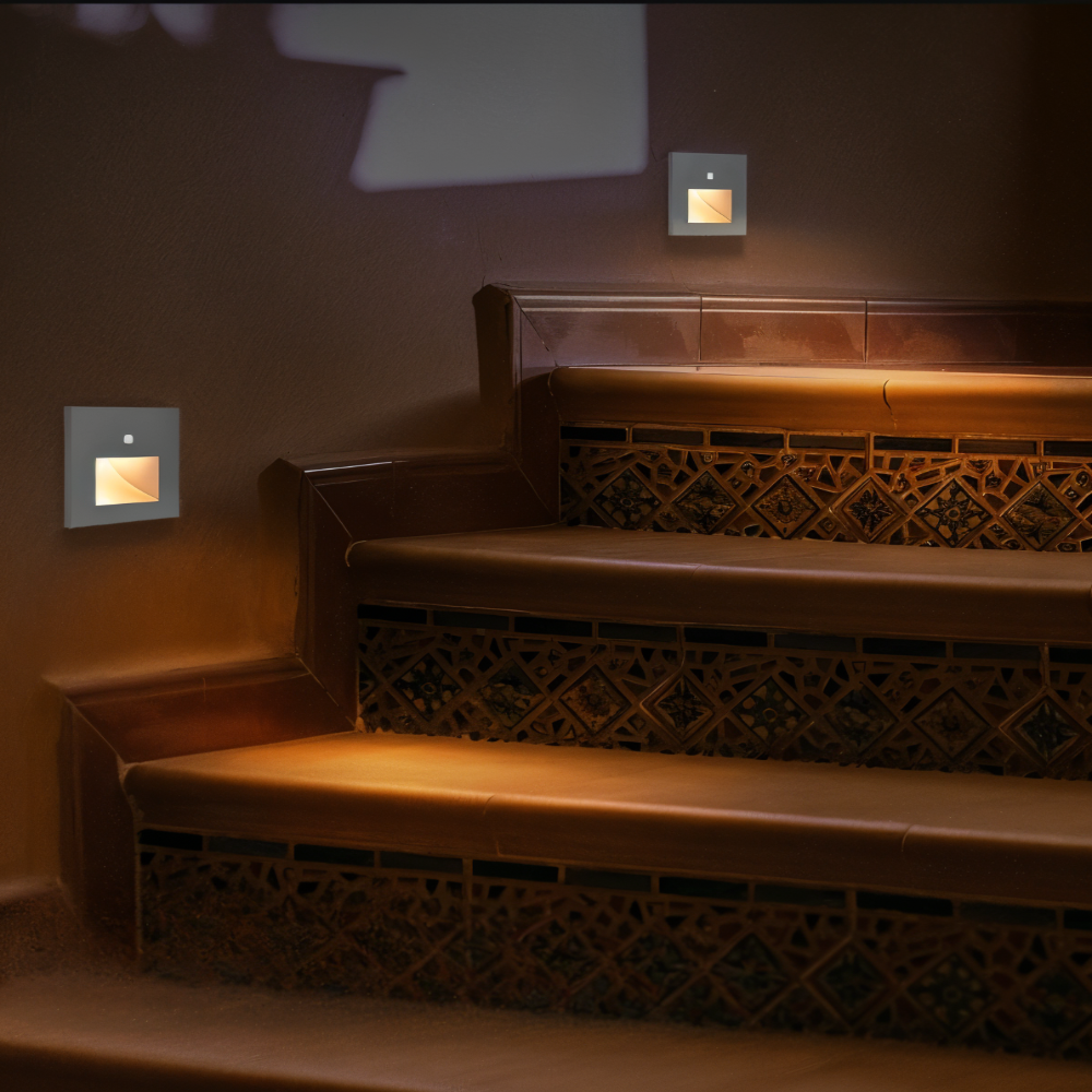 LED Motion Sensor Stair Light, Energy-Efficient Indoor Step Lighting in Gold, Black, White, and Silver 2