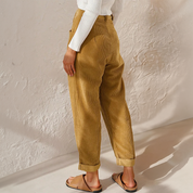 LISETTE | Casual ribbed trousers with elasticated waistband 1