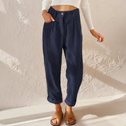 LISETTE | Casual ribbed trousers with elasticated waistband 5