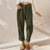 LISETTE | Casual ribbed trousers with elasticated waistband 6