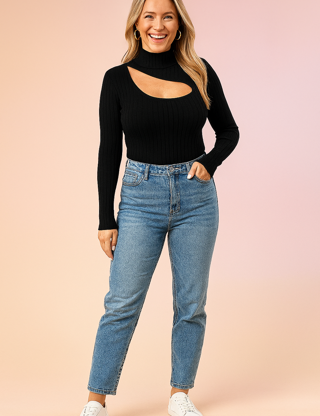 Lena | Sweater with a cutout neckline 0