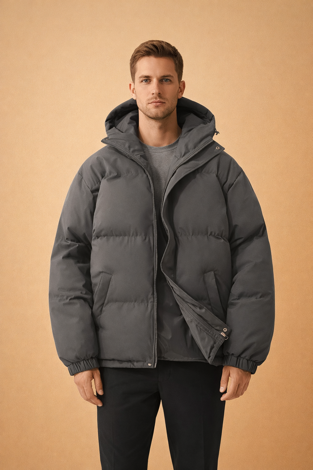 Levent | Modern men's hooded down jacket 1