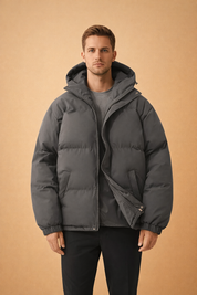 Levent | Modern men's hooded down jacket 1