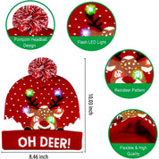 Light Up Christmas Hat with Colorful LED Lights – Stretchy Knit Beanie for All Ages and Holiday Celebrations 4