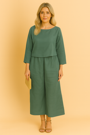 Lily | Airy Linen Set: Blouse and Trousers 2
