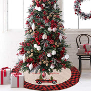 Linen Christmas Tree Skirt Car Christmas Tree 120CM Christmas Decorations Tree 1