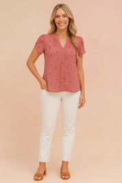 Livia | Girly blouse with a heart motif 3