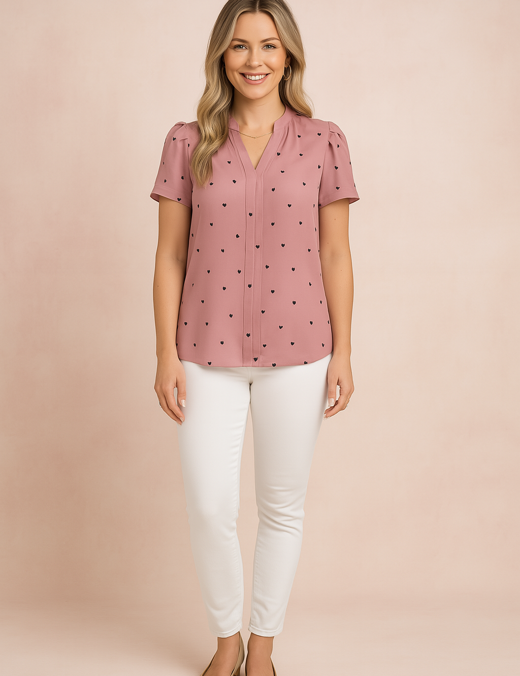 Livia | Girly blouse with a heart motif 5