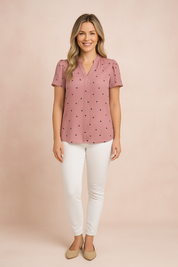 Livia | Girly blouse with a heart motif 5