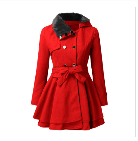 Liza | Elegant Flare Hem Double-Breasted Belted Coat 1