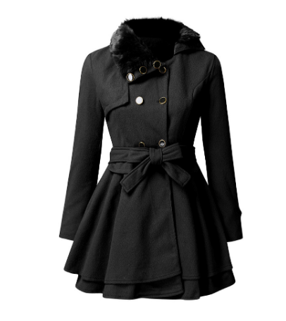 Liza | Elegant Flare Hem Double-Breasted Belted Coat 4