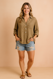 Lona | Loose button-down blouse with a casual style 4