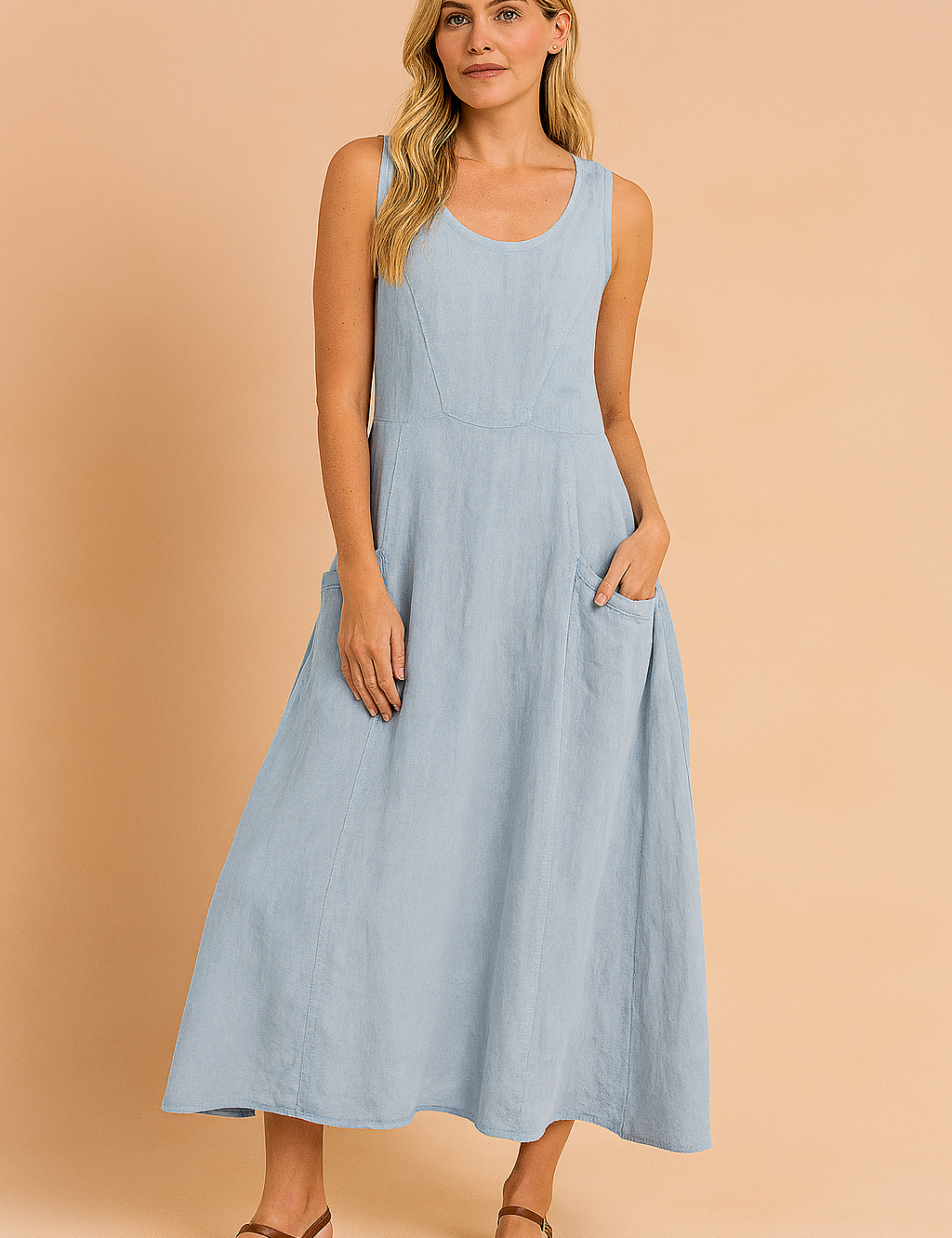 Lucy | Casual maxi dress with pockets and a loose fit 4