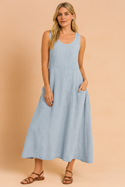 Lucy | Casual maxi dress with pockets and a loose fit 4