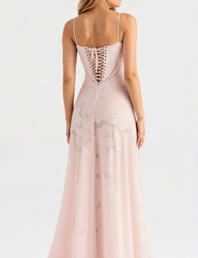 Luna | Women's Floral Lace Bustier Wedding Guest Dress Maxi Gown 2